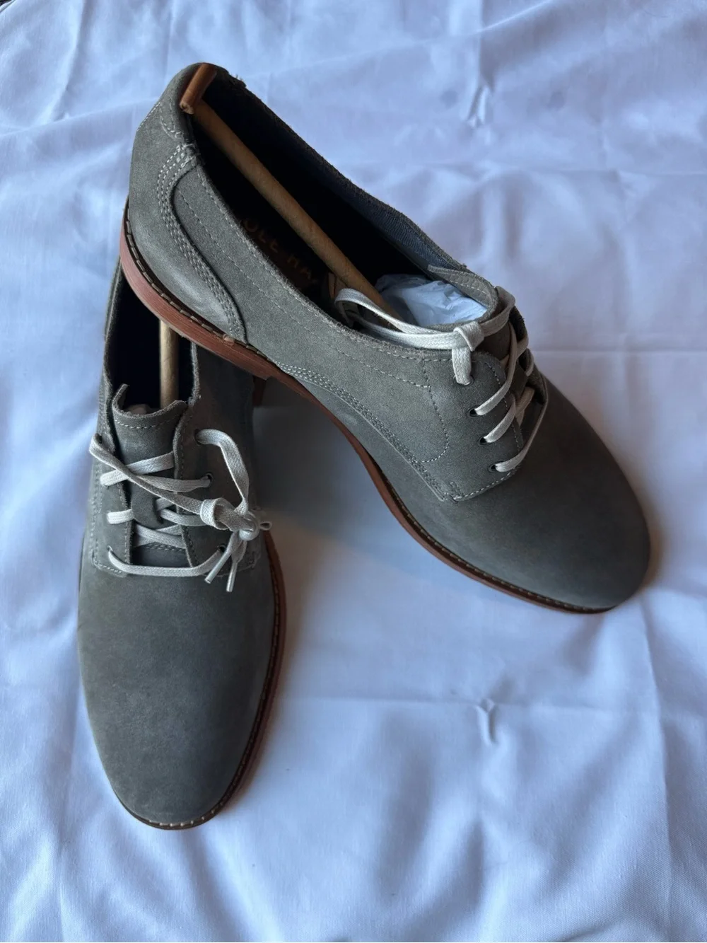 Cole Haan Feathercraft Grand Blucher Oxford Gray Suede NWT C29704 Men's